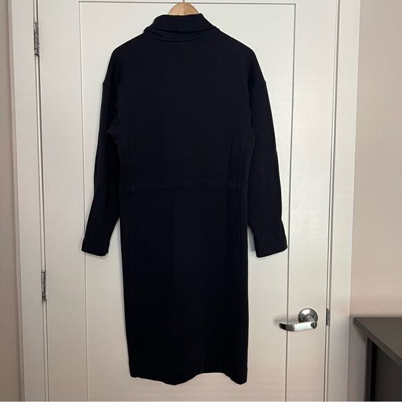 Uniqlo U Sweatshirt Dress S Navy Blue Long Sleeve Turtleneck Minimalist Pockets - Picture 8 of 13